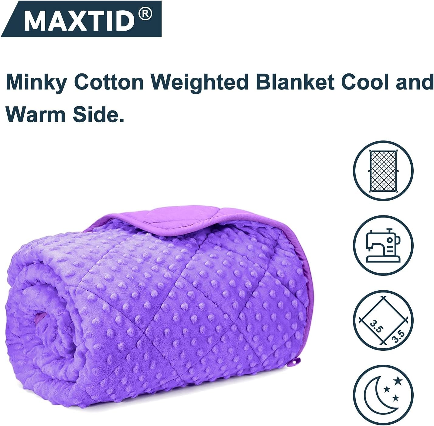 Violet Weighted Blanket for Kids 5Lbs 36Inx48In for Children 30 to 70Lbs Child Heavy Blanket Purple