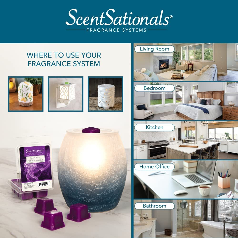 Wax Melt Warmer - Art Glass Collection Allure - Melter for Scented Wax, Fragrance Cubes and Tarts