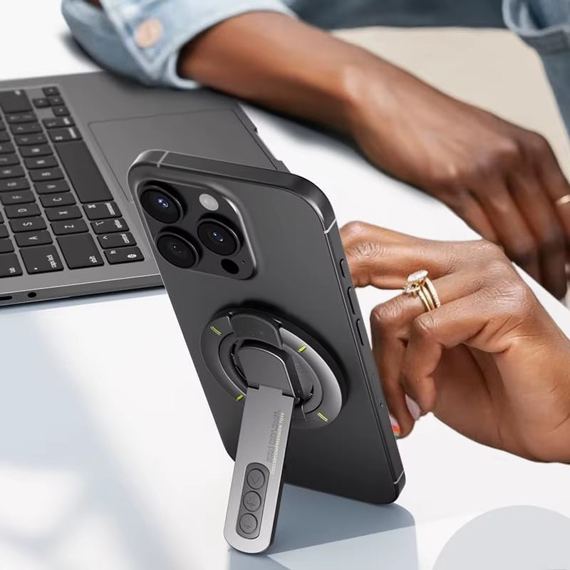 For Magsafe Phone Grip Stand, 3-In-1 Magnetic Finger Ring Holder Double-Sided Magnetic Phone Stand for Iphone 17 16 15 14 13 12