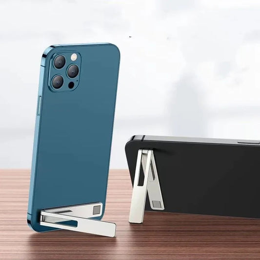 Mobile Phone Holder Bracket Magnetic Ultra Thin Foldable Metal Alloy Desktop Cell Phone Stand for Iphone 15 13 Xiaomi
