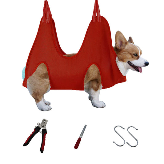Dog Grooming Hammock,Pet Grooming Harness for Cats & Dogs,4 in 1 Pet Grooming Helper Supplies Kit, Come with Nail Clippers/Trimmer, Nail File, Great for Pet Care at Home