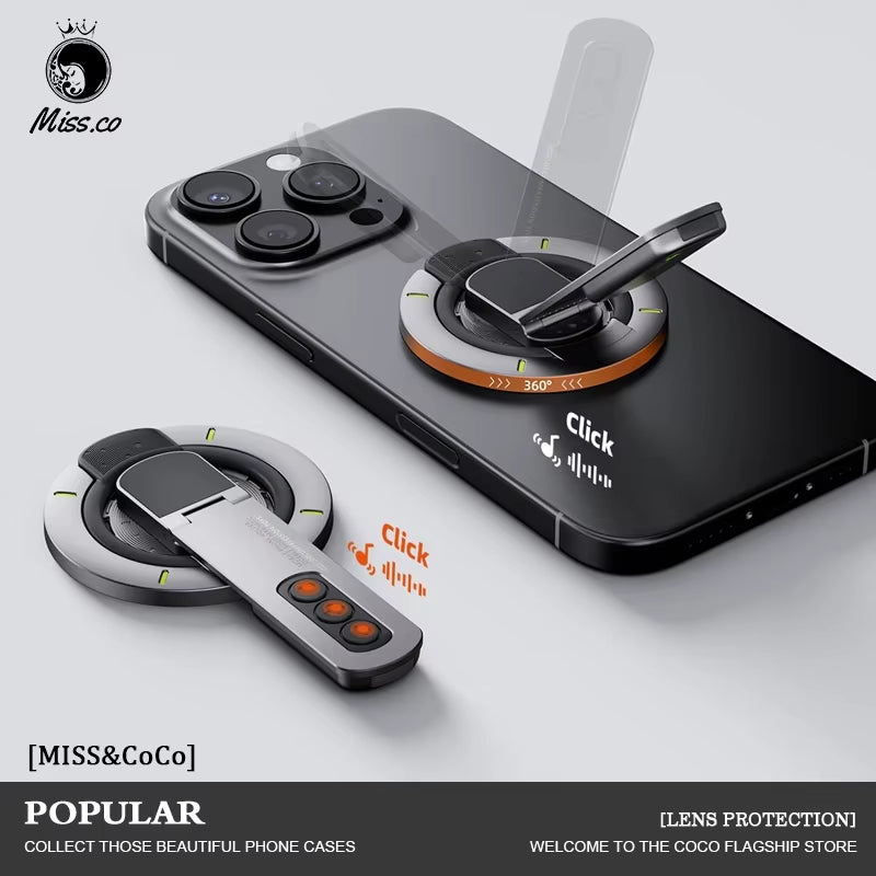 For Magsafe Phone Grip Stand, 3-In-1 Magnetic Finger Ring Holder Double-Sided Magnetic Phone Stand for Iphone 17 16 15 14 13 12