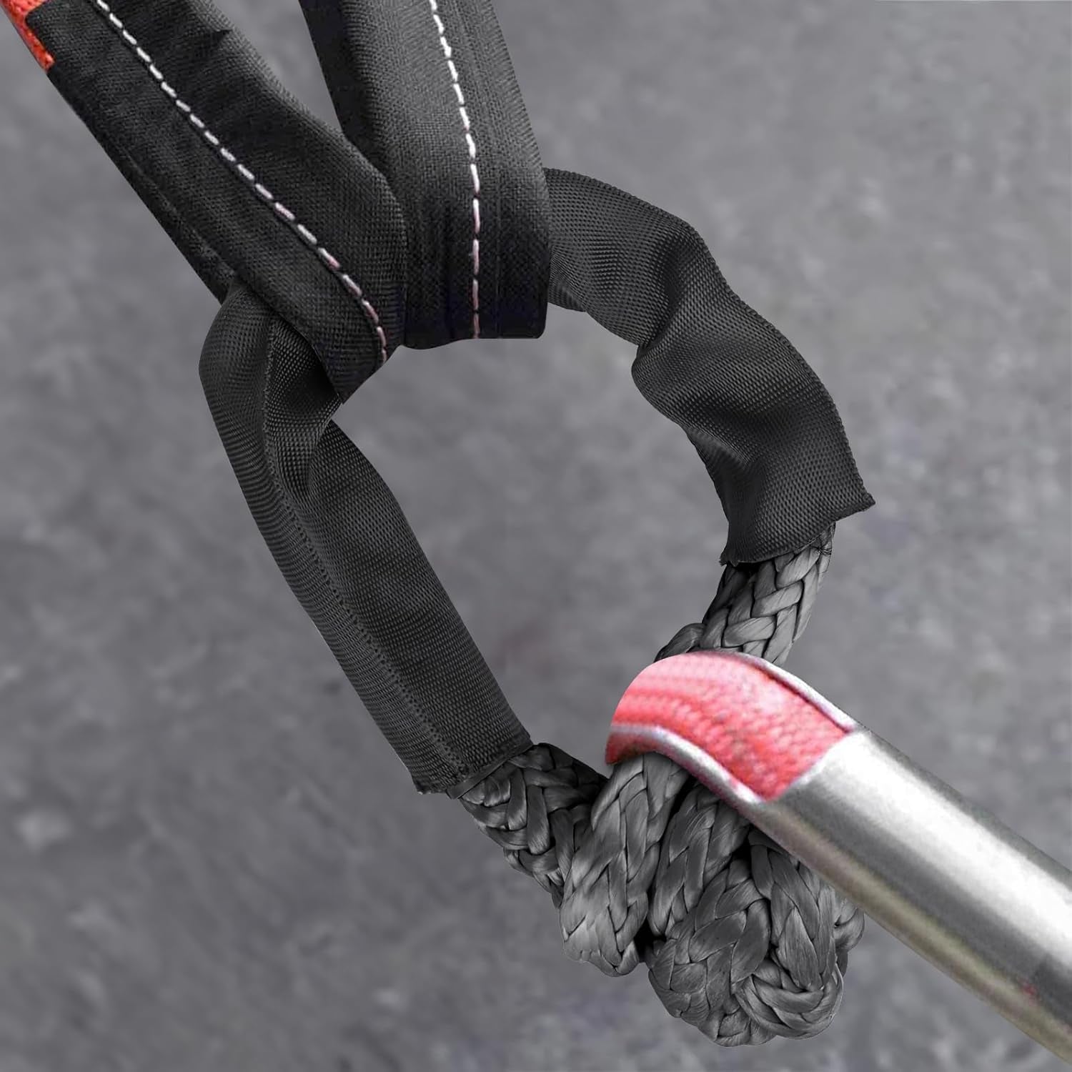 1/2 Inch X 22 Inch Soft Shackles 2 Pack Soft Shackle, (57,000 LBS Breaking Strength) with Protective Sleeve for Off-Road Sailing ATV 4X4 Synthetic Road Recovery Rope Soft Shackle for Recovery