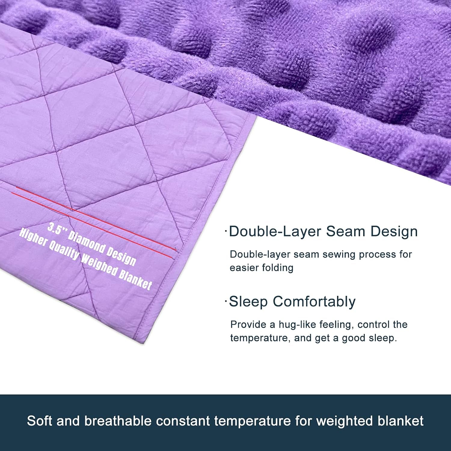 Violet Weighted Blanket for Kids 5Lbs 36Inx48In for Children 30 to 70Lbs Child Heavy Blanket Purple