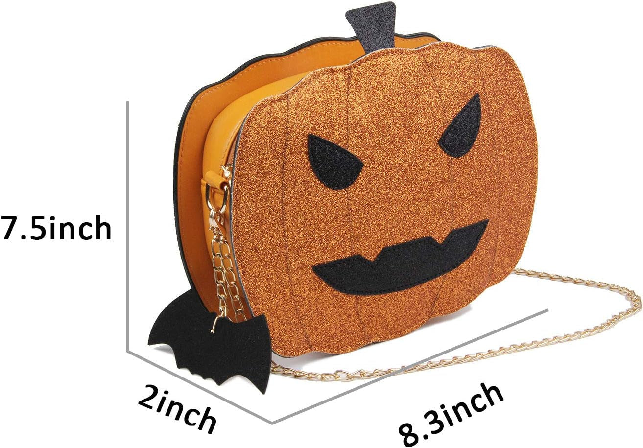 Women Pumpkin Shoulder Bag Novelty Devil Crossbody Purse Fashion Halloween Trick or Treat Purses and Handbags