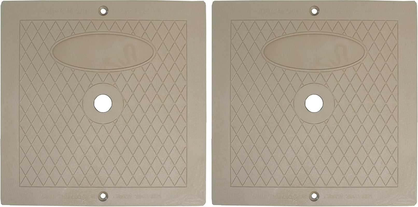10 Inch Square Skimmer Deck Cover 10"X10" Lid Replacement for Hayward SPX1082E SP1082 (2, Tan)