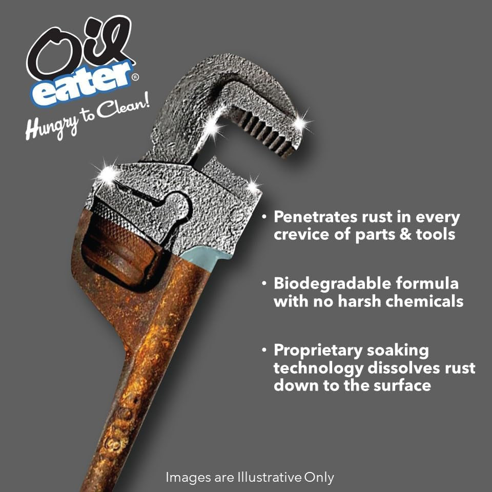 Overnight Rust Remover - Safe & Easy Soak for Tools, Auto Parts, Antiques, 32Oz Concentrate - Makes 1-Gallon