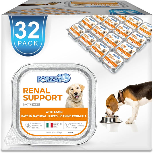 Kidney Care Dog Food – Renal Support Wet Dog Food with Lamb, Low Protein & Phosphorus Formula, Sensitive Stomach, 3.5 Oz Cans, 32 Pack – Vet Formulated, Made in Italy