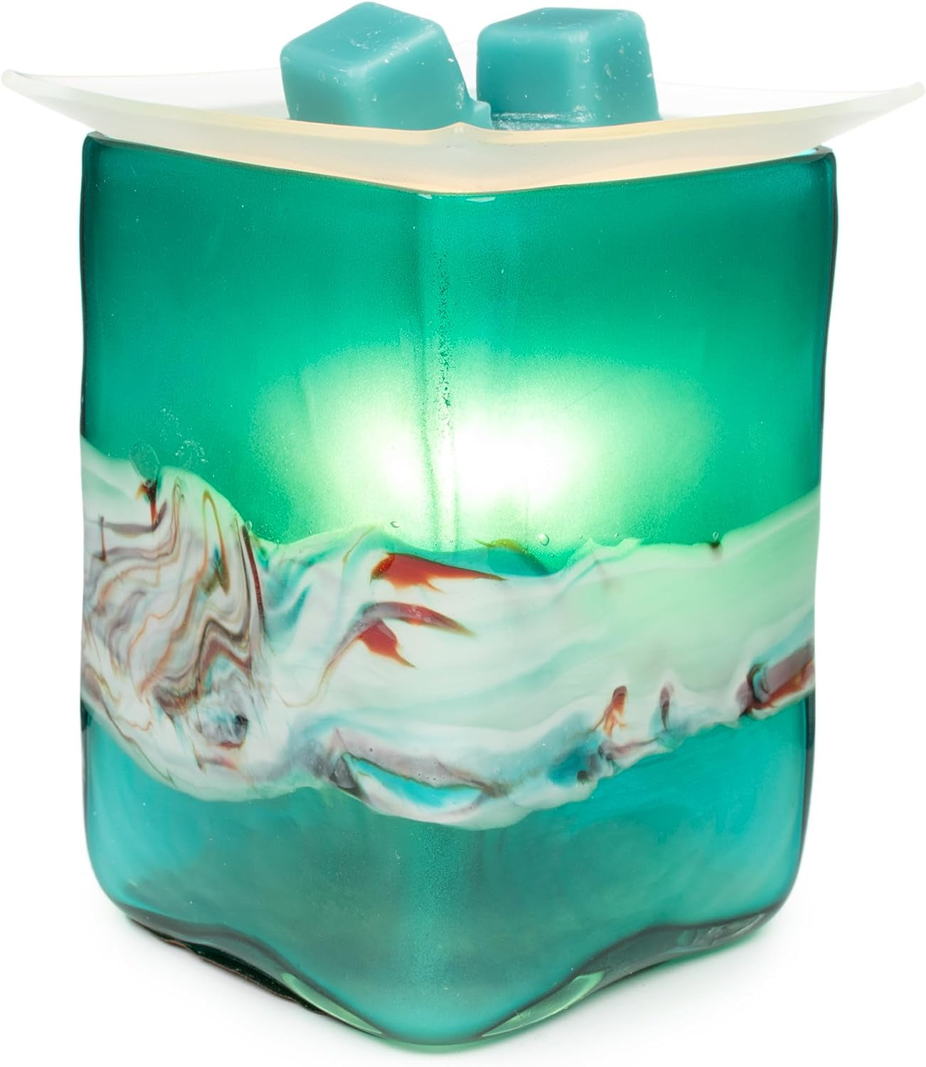 Wax Melt Warmer - Art Glass Collection Allure - Melter for Scented Wax, Fragrance Cubes and Tarts