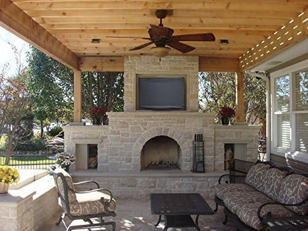 50" Outdoor TV Cover, Black Waterproof Universal Protector for 55'' LCD, LED, Plasma Television Sets - Compatible with Standard Mounts and Stands.