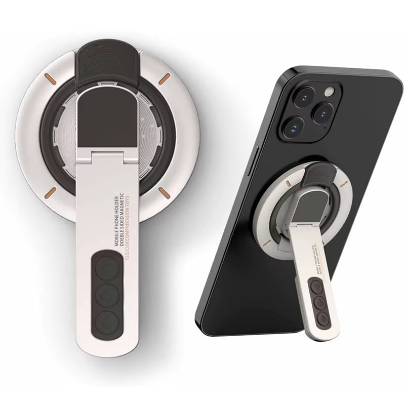 For Magsafe Phone Grip Stand, 3-In-1 Magnetic Finger Ring Holder Double-Sided Magnetic Phone Stand for Iphone 17 16 15 14 13 12