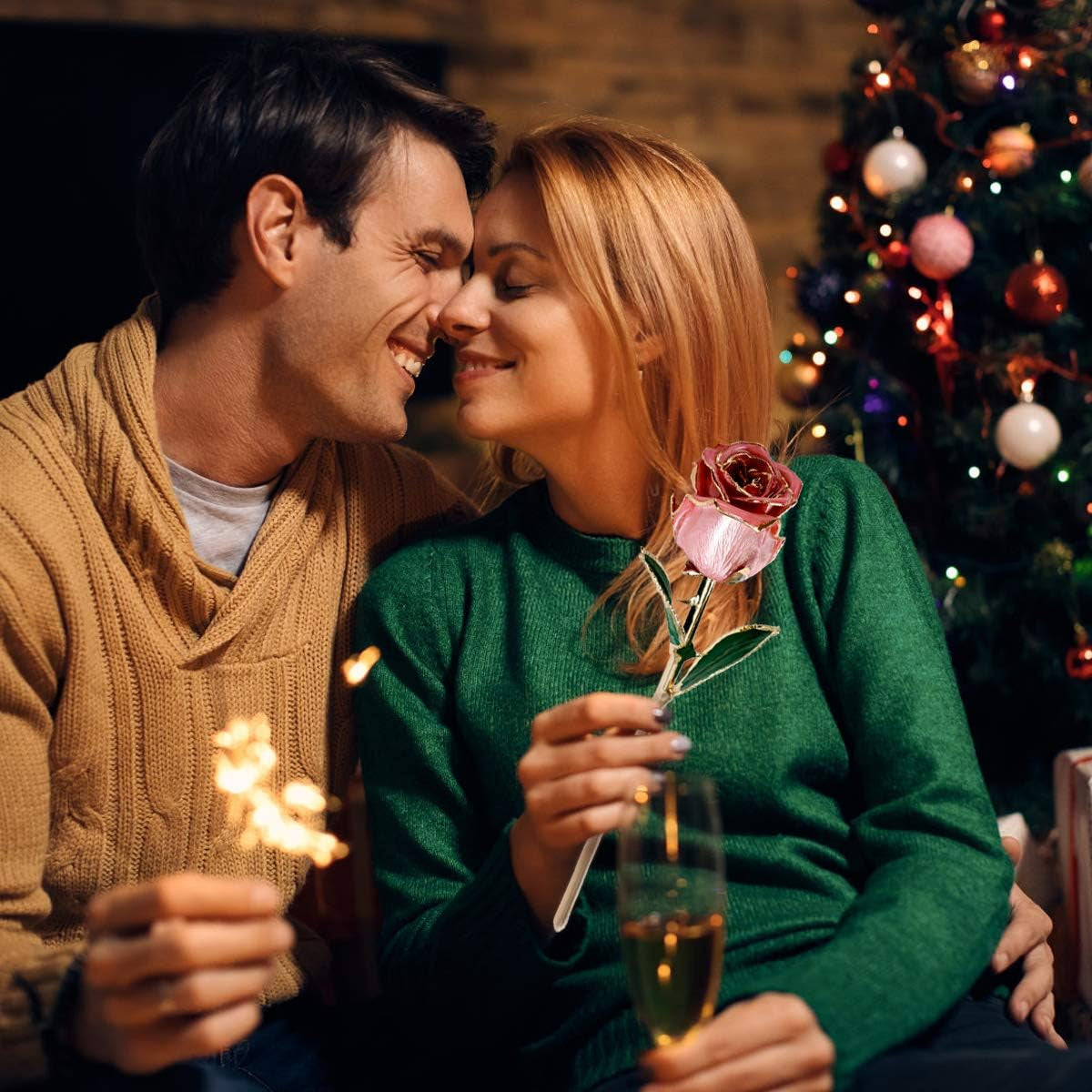 Birthday Gifts 24K Gold Rose, Gold Plated Rose Dipped Rose Everlasting Long Stem Real Rose, Rose Flower Gifts for Valentine'S Day/Christmas/Graduation/Best for Her,Mom,Wife,Women