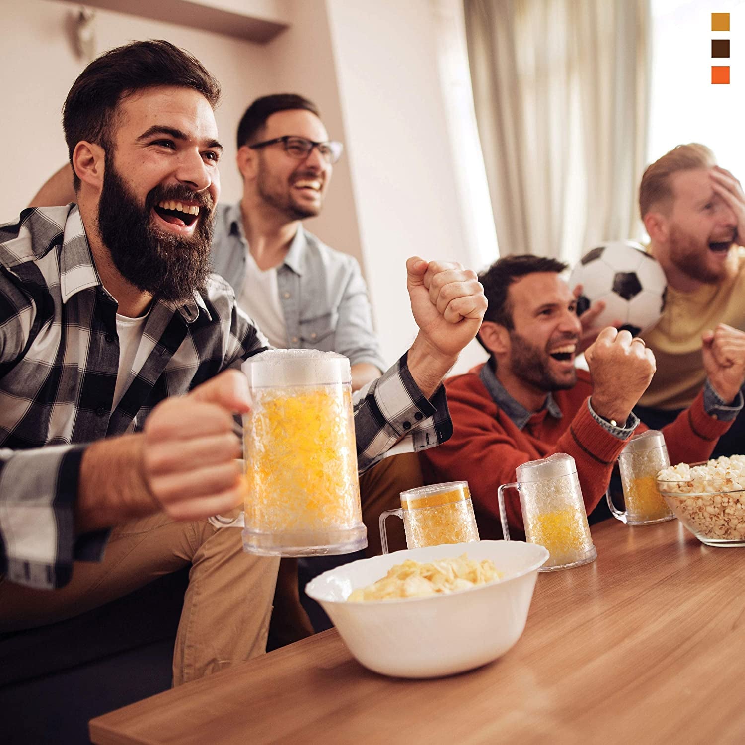 Beer Mugs for Freezer, Double Wall Insulated Plastic Glasses – Freezer Mugs, 16 Oz – Perfect Frozen Beer Mugs for Home Bar Accessories, Gifts for Men, 1 Pack