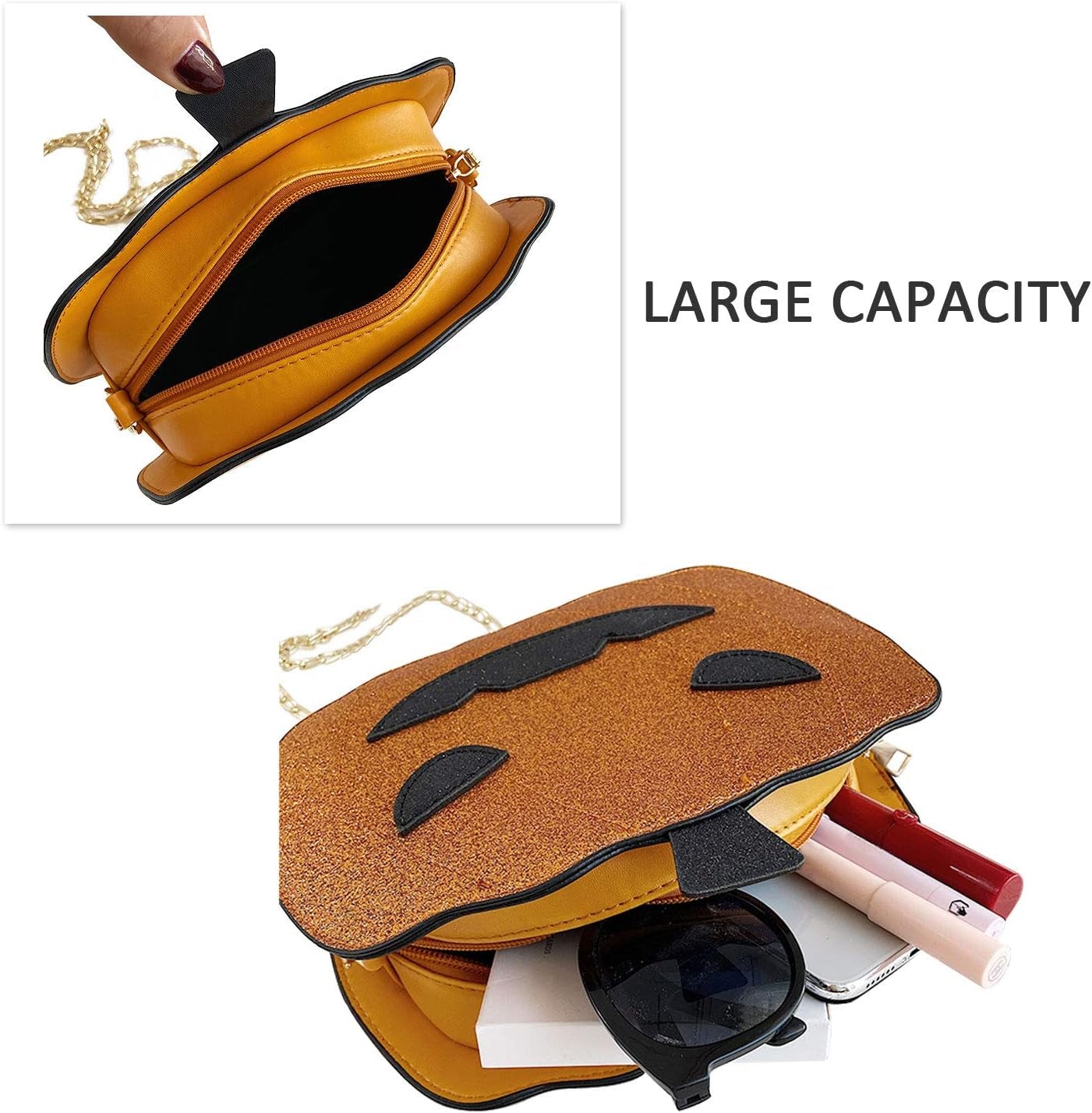 Women Pumpkin Shoulder Bag Novelty Devil Crossbody Purse Fashion Halloween Trick or Treat Purses and Handbags