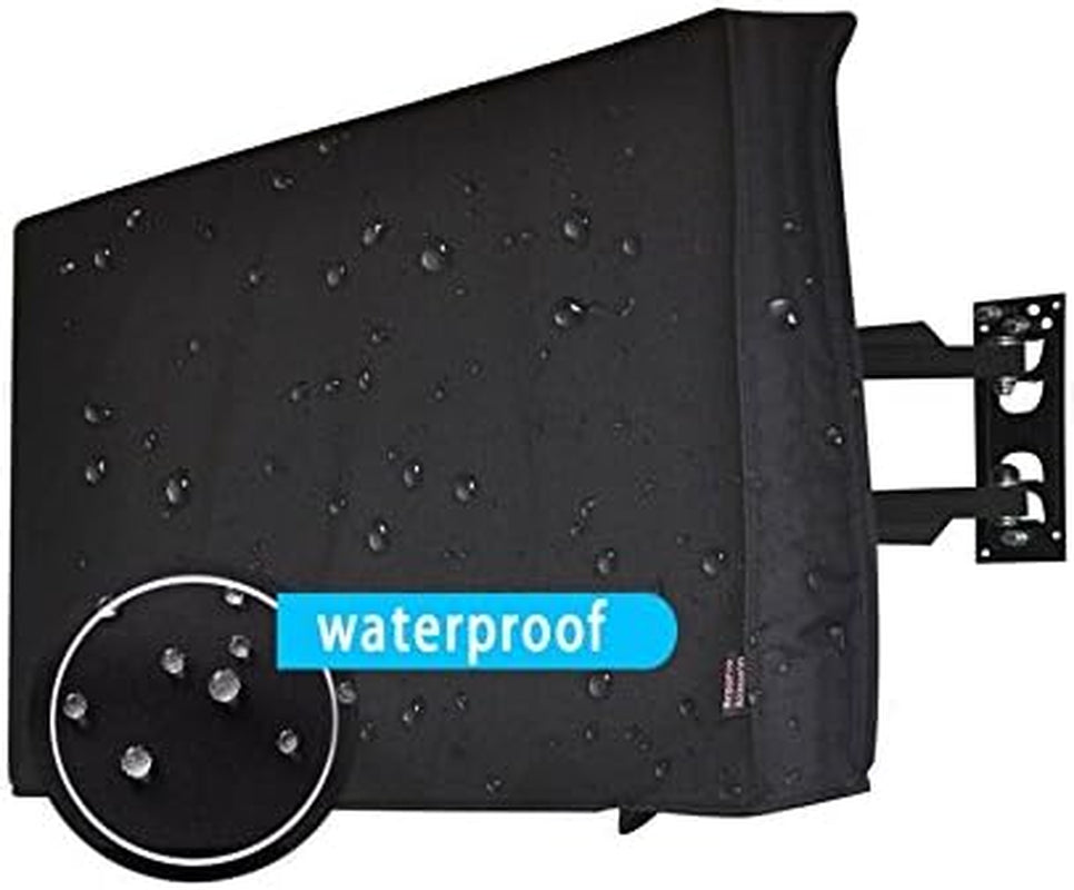 50" Outdoor TV Cover, Black Waterproof Universal Protector for 55'' LCD, LED, Plasma Television Sets - Compatible with Standard Mounts and Stands.
