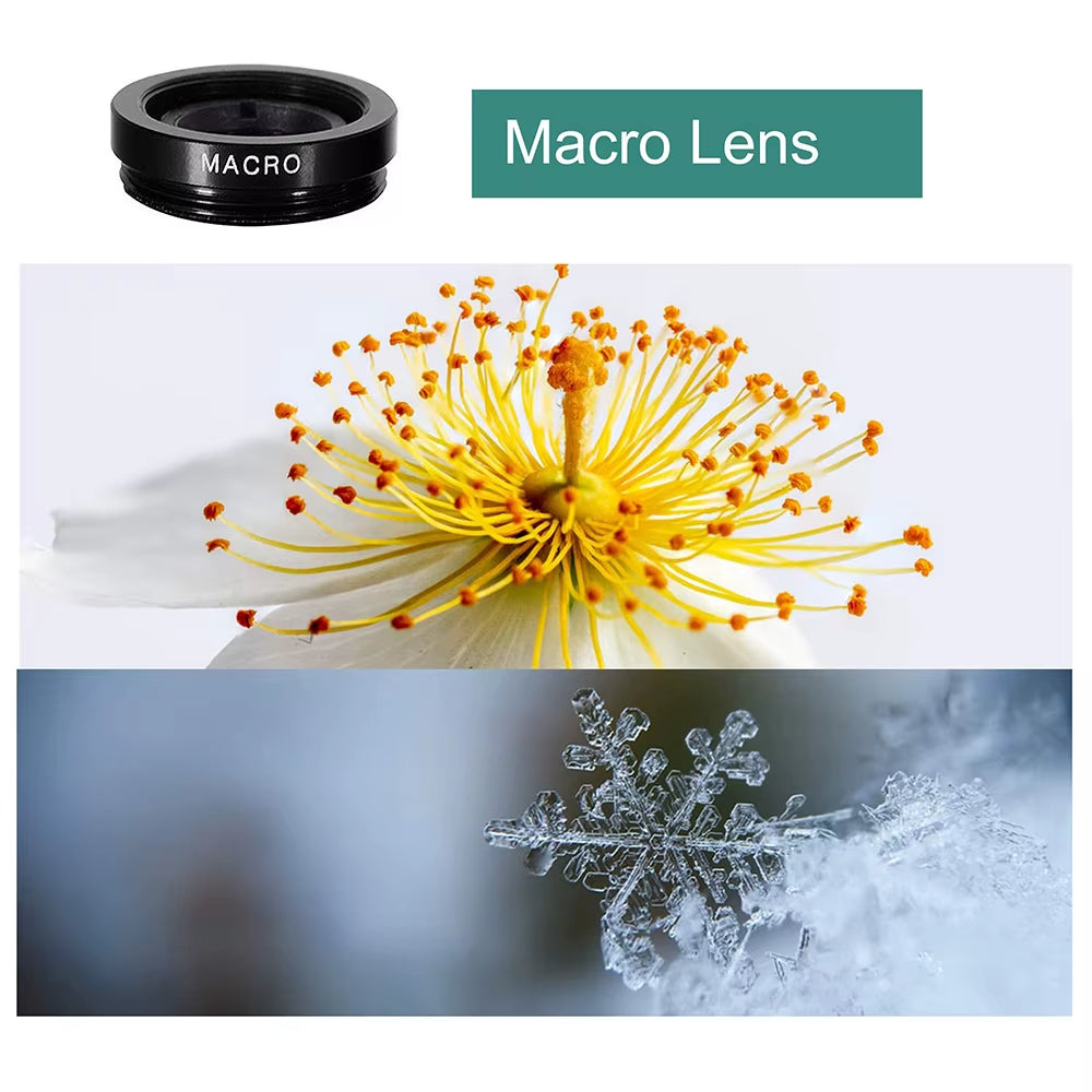 3 in 1 Phone Fisheye Lens 0.67X Wide Angle Micro Camera Lens Zoom Fish Eye Smartphone Len Kit with Phone Clip for All Smartphone