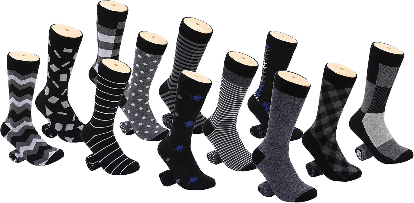 Premium Cotton Odor Resistent Mens Dress Socks | 12 Pack