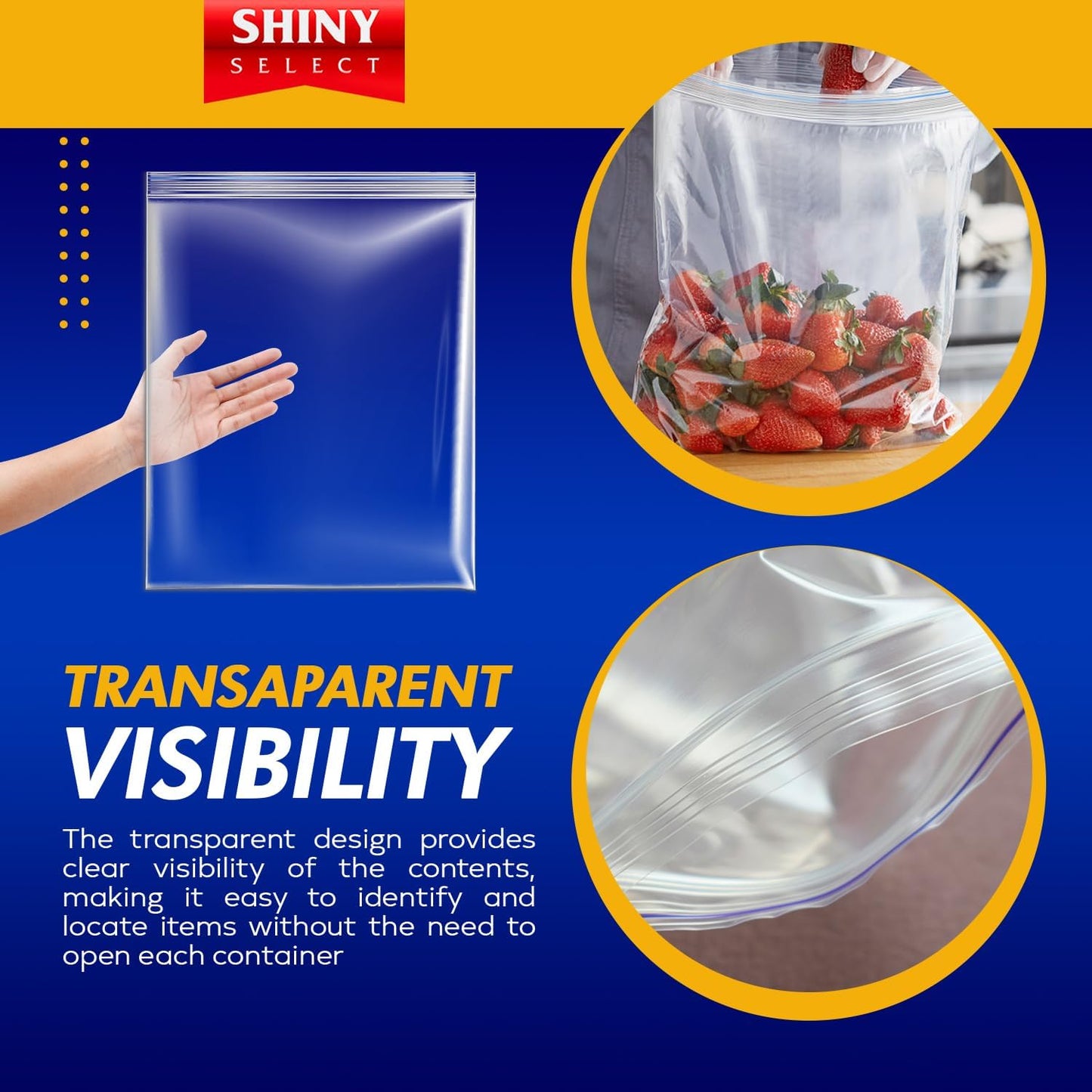 [ Pack of 25 ] Big Resealable 3.5 Gallon Large Freezer Bags for Moving, Packaging, Storage, Meal Prep, Food Storage, Brining, Closet Organization