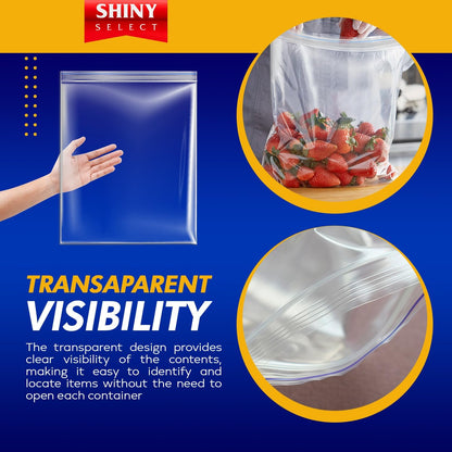 [ Pack of 25 ] Big Resealable 3.5 Gallon Large Freezer Bags for Moving, Packaging, Storage, Meal Prep, Food Storage, Brining, Closet Organization