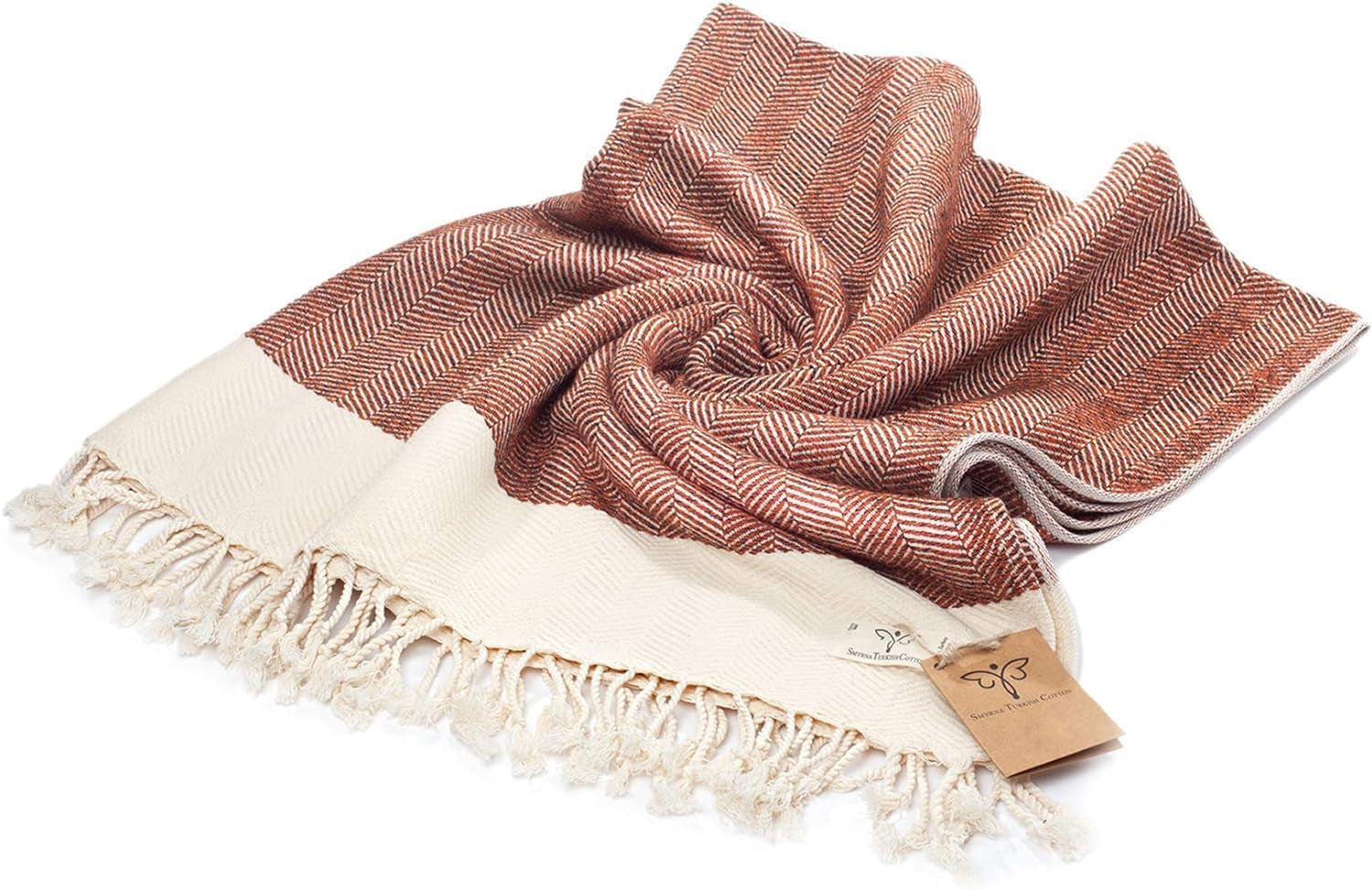 Herringbone Series Throw Blanket, 50X60 Inch, Outdoor Blankets, Throws and Blankets for Couch, Sofa, Bed, Chair, Beach Picnic, Travel Boho Turkish Blanket Throw, Orange