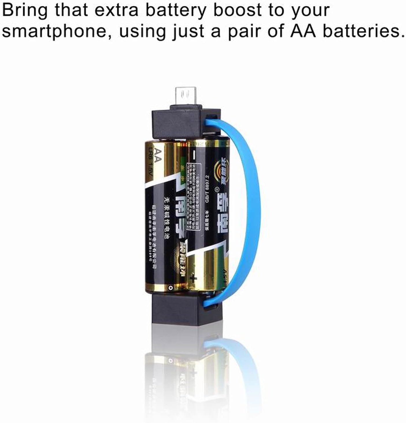 Portable Magnetic AA/AAA Battery Phone Emergency Charger with Microusb-Lightning Adapter and Microusb-Typec Adapter Suit for Cell Phone Smart Devices