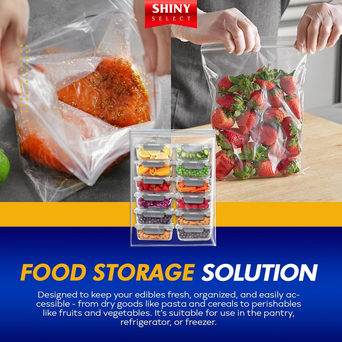 [ Pack of 25 ] Big Resealable 3.5 Gallon Large Freezer Bags for Moving, Packaging, Storage, Meal Prep, Food Storage, Brining, Closet Organization