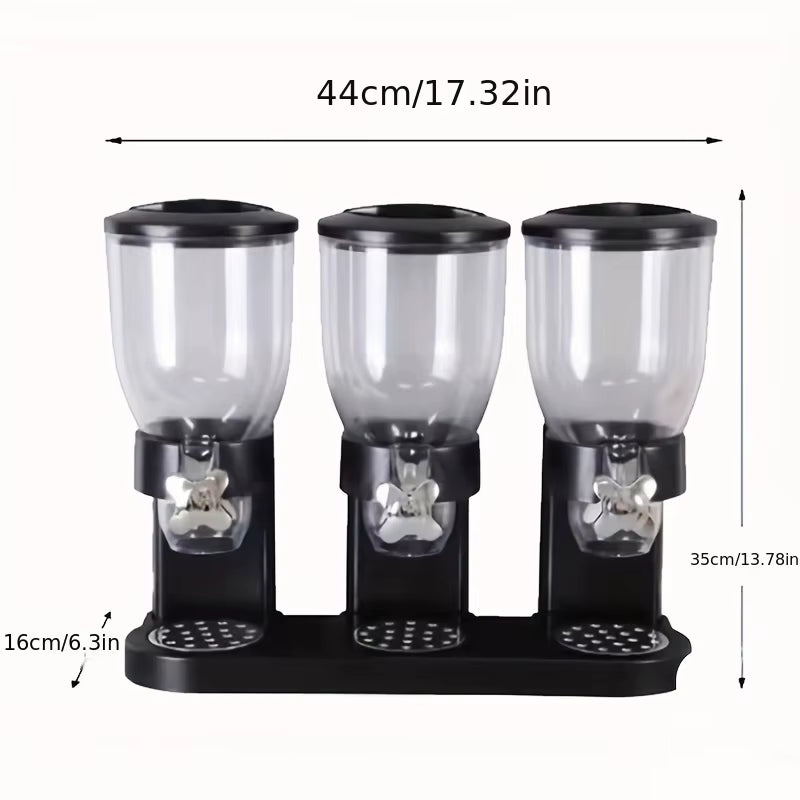 Single/Dual/Three Control Dry Food Dispenser - Multipurpose Snack, Cereal Container, No-Electricity Needed, Ideal for Christmas