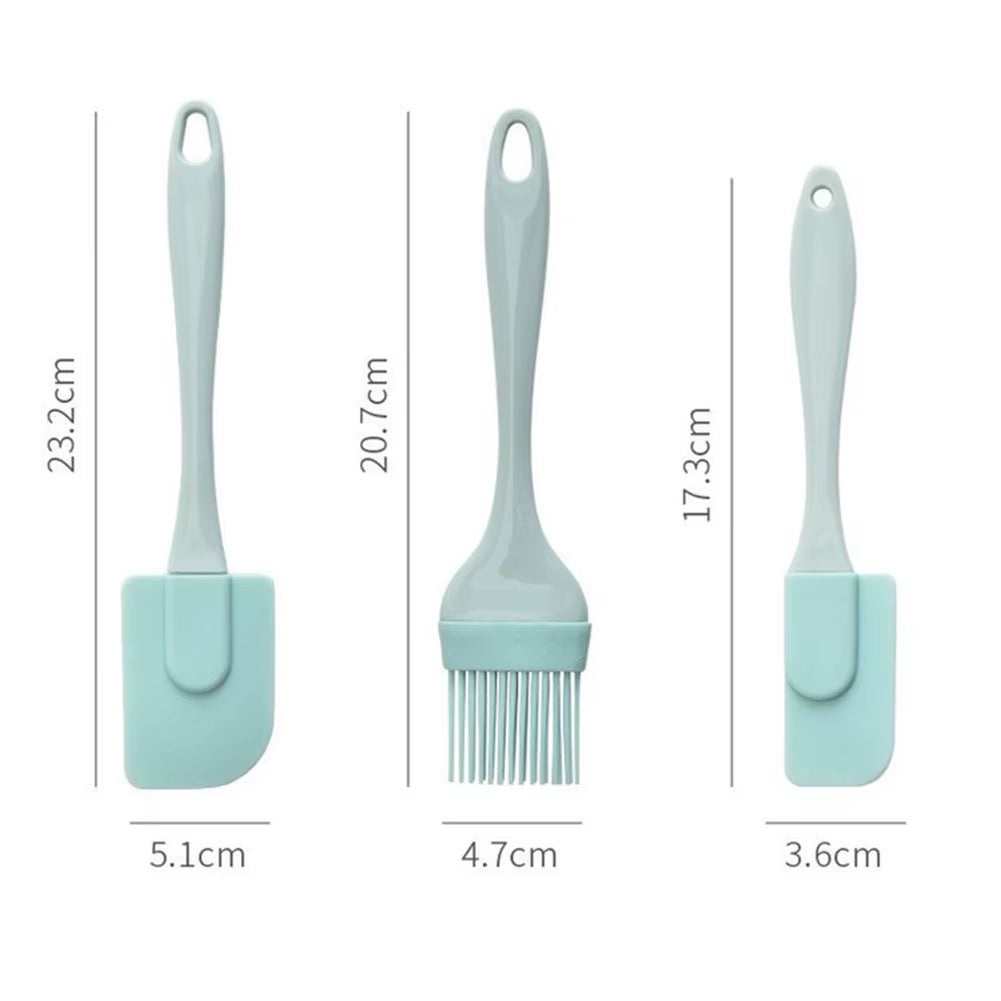 3Pcs Cream Scraper DIY Bread Cake Butter Spatula Mixer Oil Brushs Kitchen Baking Tools Silicone Spatula Non-Stick Kitchen