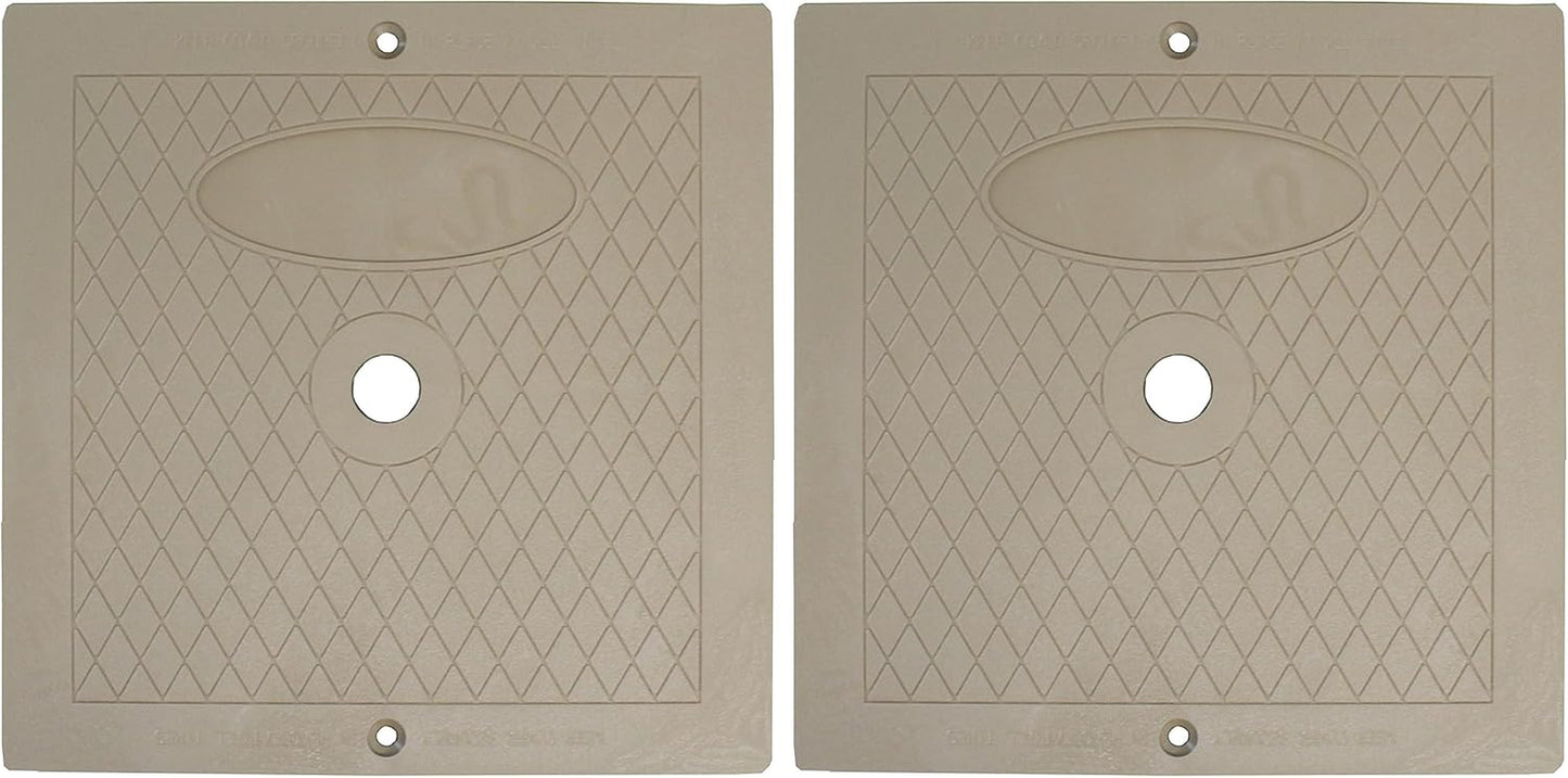 10 Inch Square Skimmer Deck Cover 10"X10" Lid Replacement for Hayward SPX1082E SP1082 (2, Tan)