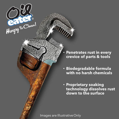 Overnight Rust Remover - Safe & Easy Soak for Tools, Auto Parts, Antiques, 32Oz Concentrate - Makes 1-Gallon