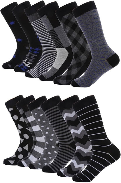 Premium Cotton Odor Resistent Mens Dress Socks | 12 Pack