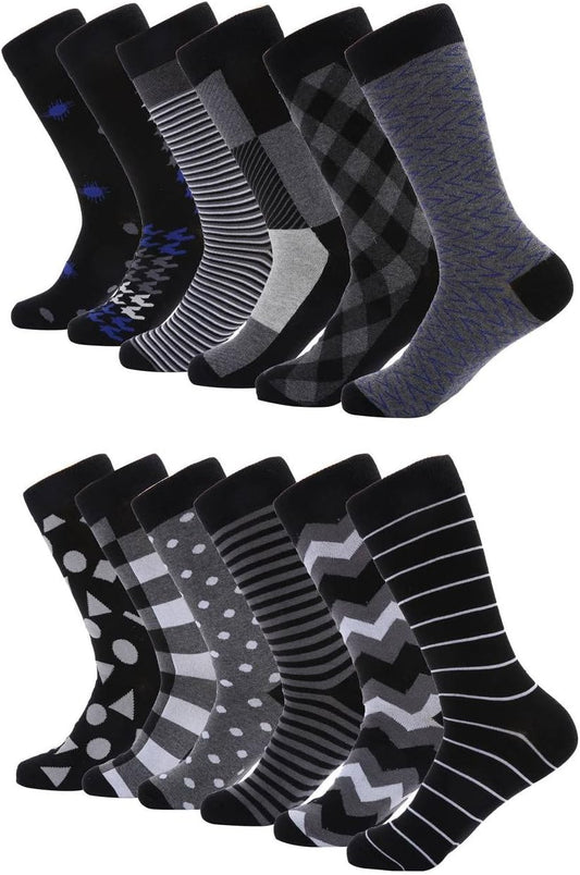 Premium Cotton Odor Resistent Mens Dress Socks | 12 Pack