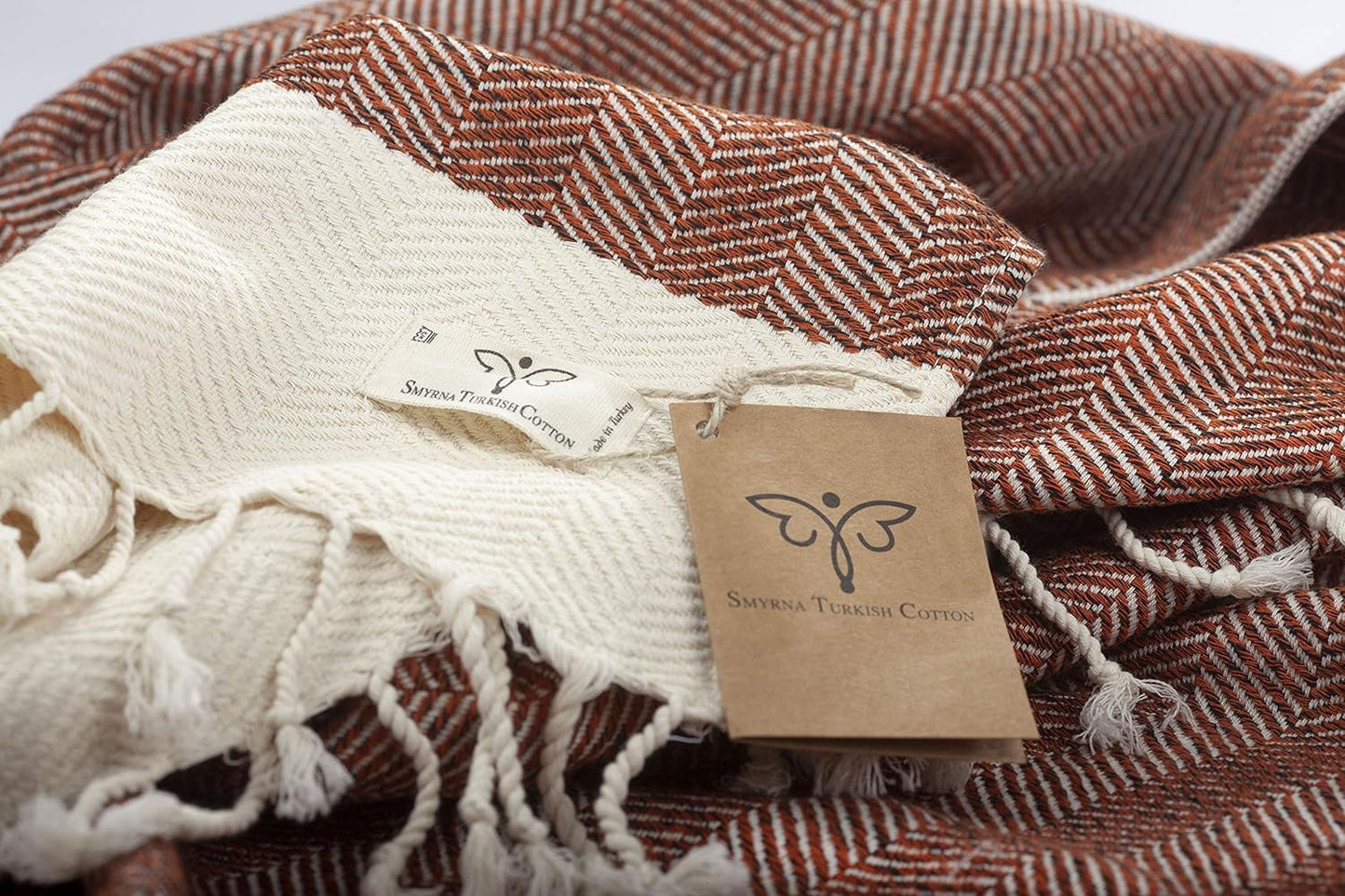 Herringbone Series Throw Blanket, 50X60 Inch, Outdoor Blankets, Throws and Blankets for Couch, Sofa, Bed, Chair, Beach Picnic, Travel Boho Turkish Blanket Throw, Orange