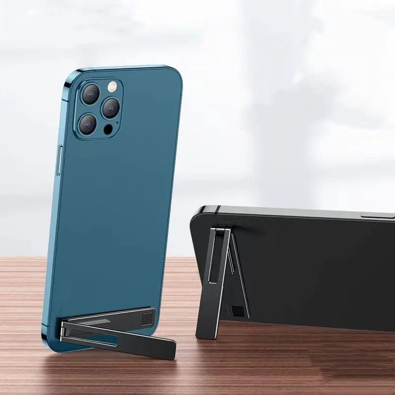 Mobile Phone Holder Bracket Magnetic Ultra Thin Foldable Metal Alloy Desktop Cell Phone Stand for Iphone 15 13 Xiaomi