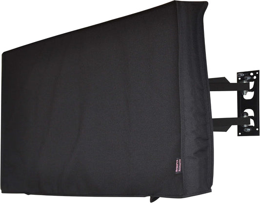 50" Outdoor TV Cover, Black Waterproof Universal Protector for 55'' LCD, LED, Plasma Television Sets - Compatible with Standard Mounts and Stands.