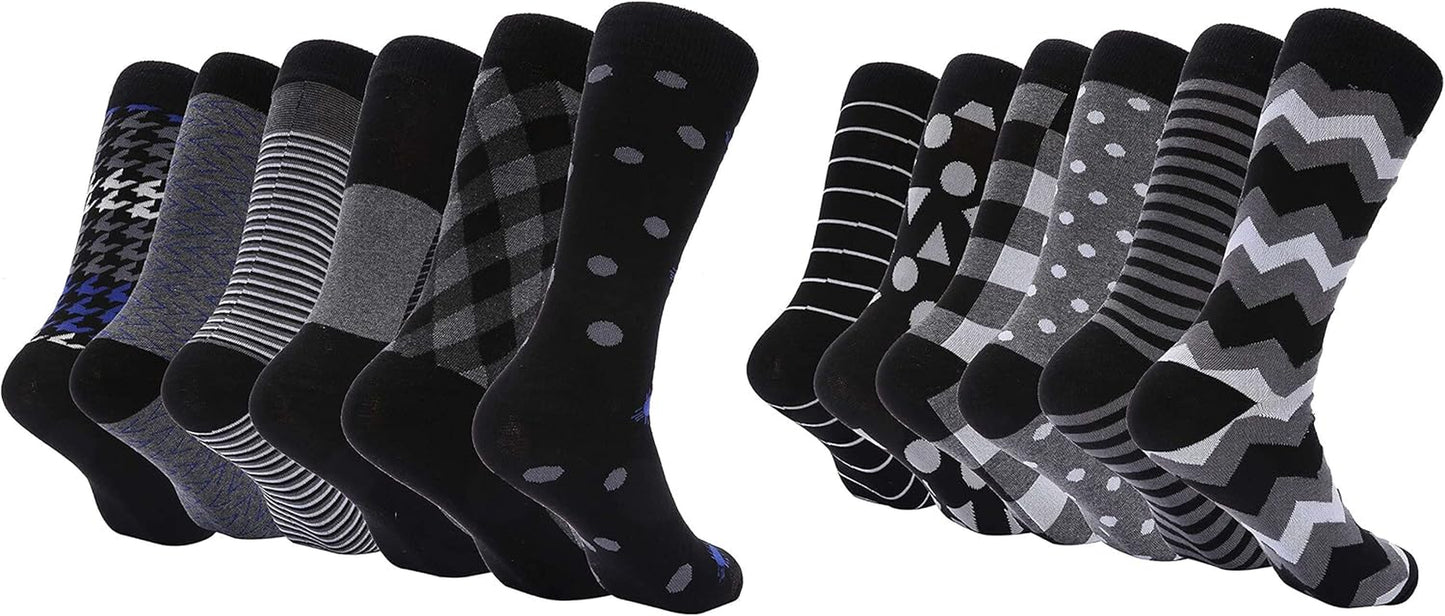 Premium Cotton Odor Resistent Mens Dress Socks | 12 Pack